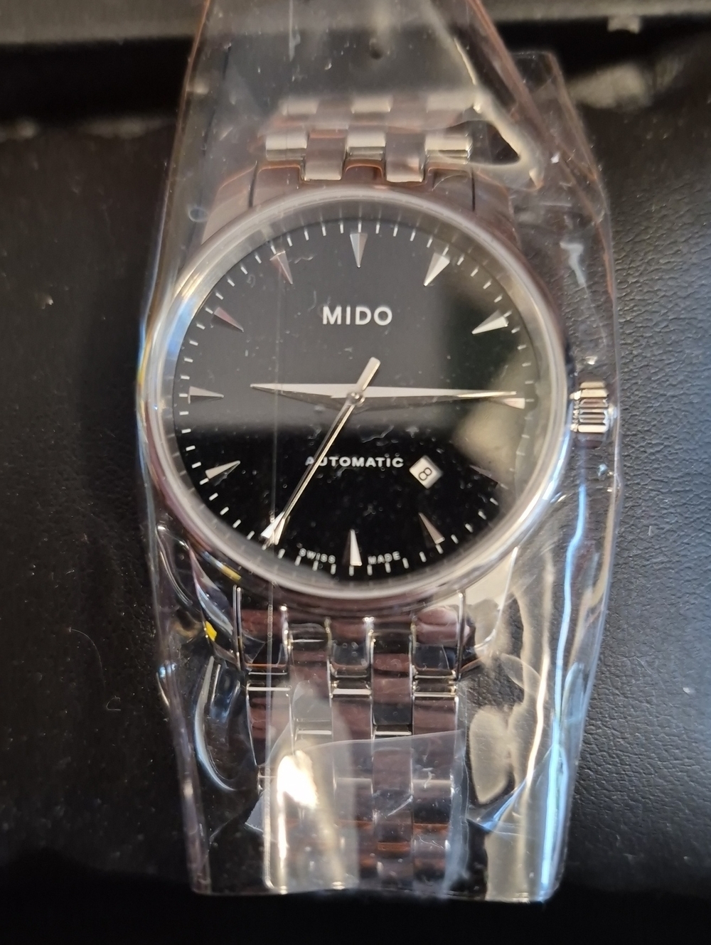 Mido Stainless Steel Watch with Black Dial